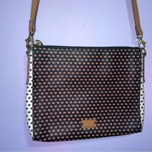 Fossil Emma West Crossbody Bag Small Purse Geometric Print Boho Neutral Western